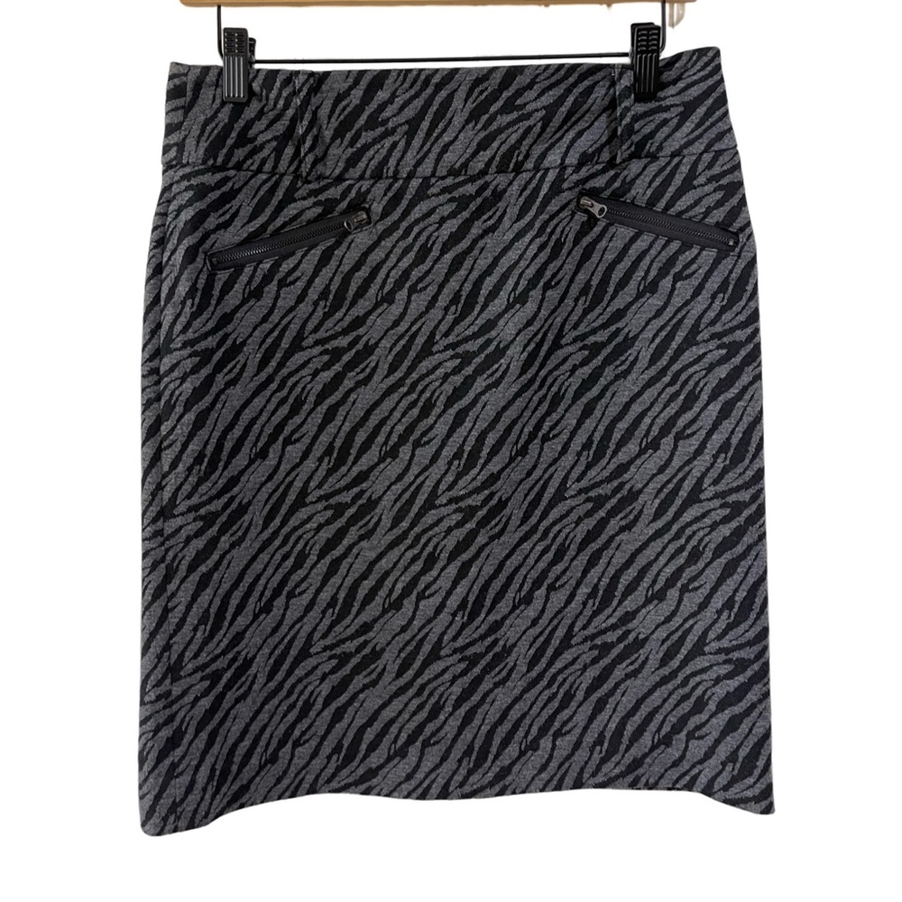 Darjoni Pencil Skirt Black and Gray Zebra Print Size 4